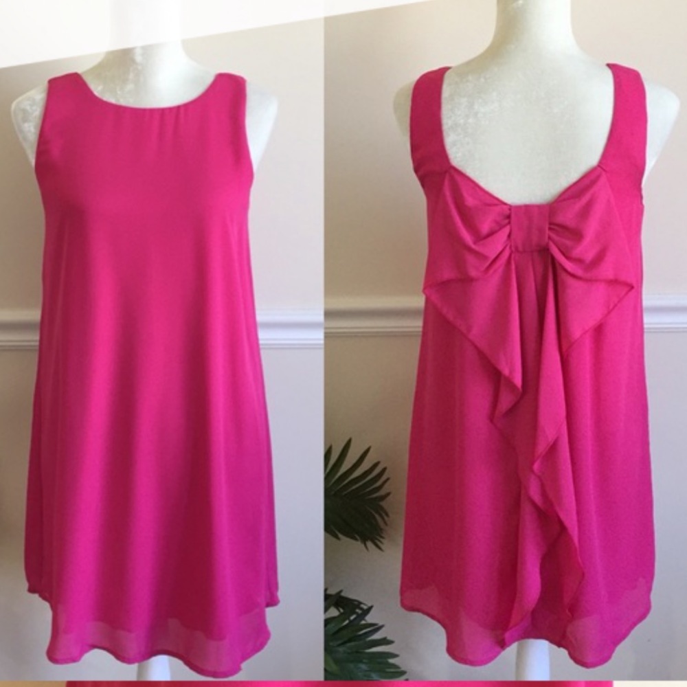 Hot pink bow dress